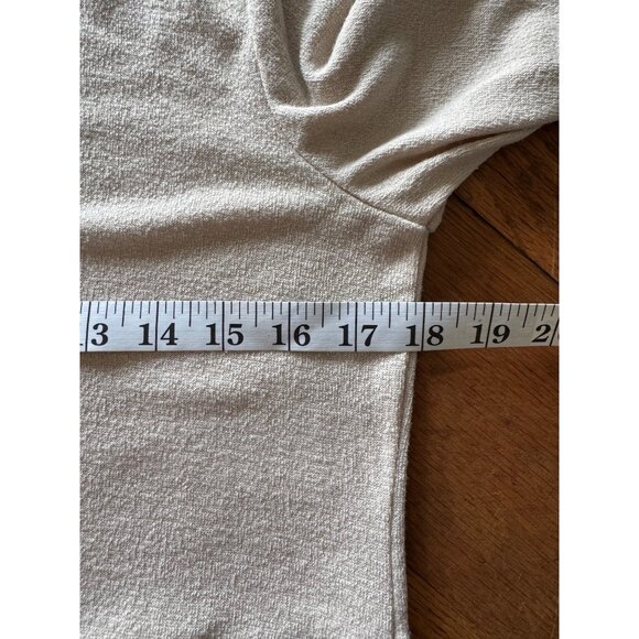 Soft Surroundings Top M Beige Asymmetrical Hem Tunic Sweater Strechy - Picture 7 of 9
